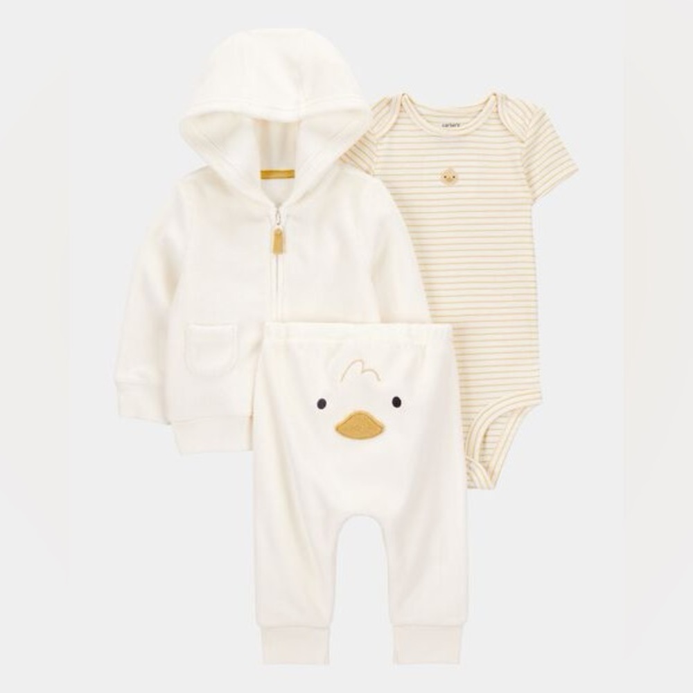 ❌SOLD❌ Carter's Baby 3 Piece Little Duck Bodysuit Set 0-3 Months